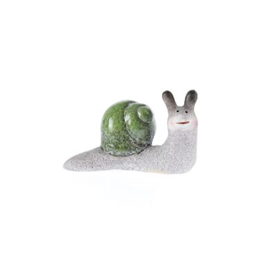 Ceramic snail to stand, 9 x 4.5 x 5 cm, green, 772306