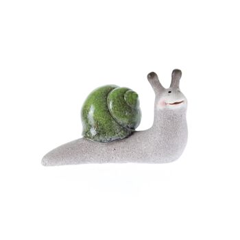 Escargot en céramique à poser, 13 x 7 x 7 cm, vert, 772290 1