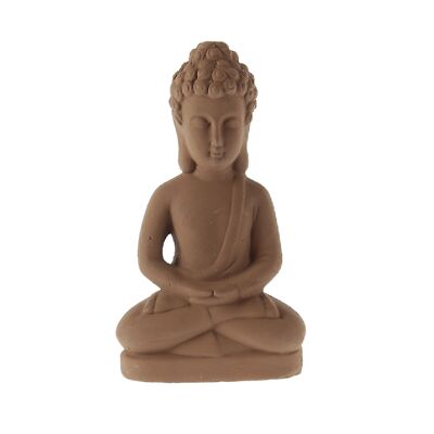 Keramik-Buddha sitzend, 16,2 x 10,3 x 28cm, rostfarben, 772153