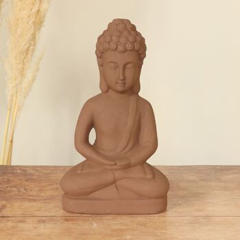 Bouddha assis en céramique, 16,2 x 10,3 x 28cm, couleur rouille, 772153 2