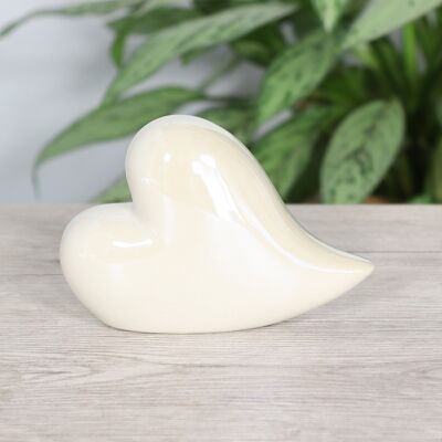 Porcelain heart to stand on, 12.8 x 4.5 x 8.5 cm, white, 771866