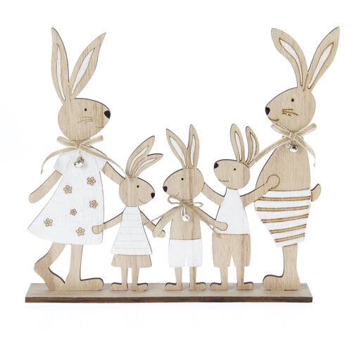 Holz-Hasenfamilie 5er, 30 x 6 x 28,5 cm, natur/weiß, 771828