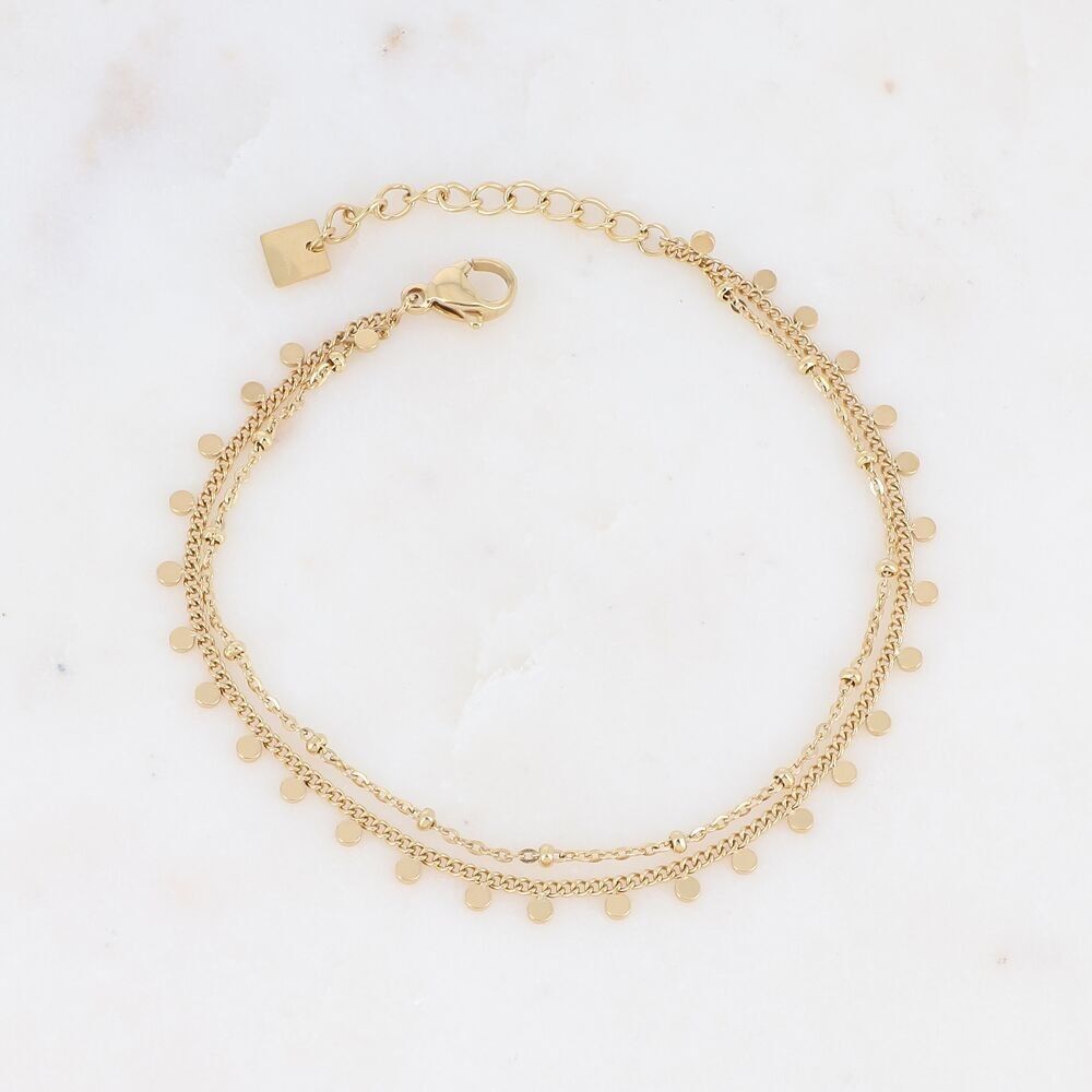 Bracciale - 2 file e losanghe rotonde