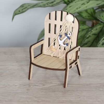 Chaise en bois Maritime, 9 x 7,5 x 13,5 cm, couleur naturelle, 771491