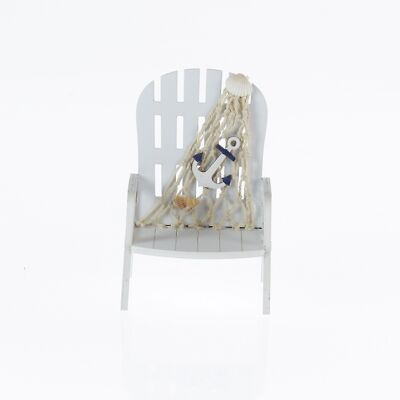 Chaise en bois Maritime, 9 x 7,5 x 13,5 cm, blanc, 771484