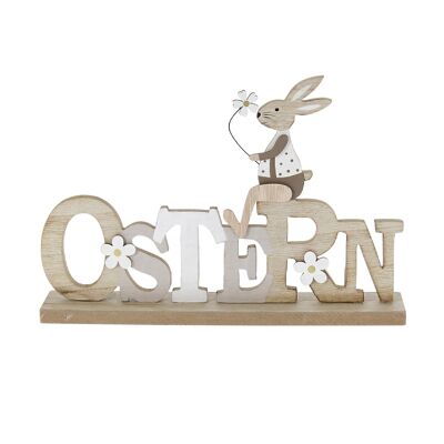 Wooden lettering EASTER, 30 x 5 x 20 cm, natural/white, 771415