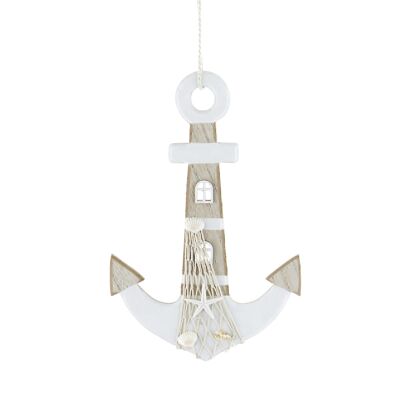 Wooden hanger anchor, 19.5 x 1 x 30 cm, natural/white, 771354