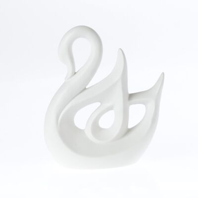 Cisne de cerámica para pararse, 16,5 x 7 x 18,5 cm, blanco mate, 770807