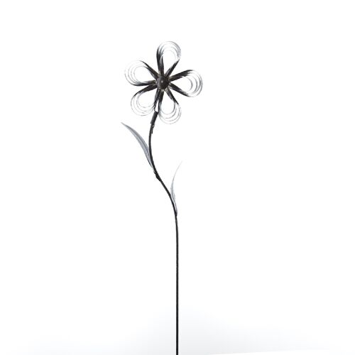 Metall-Stecker Blume, 17 x 3 x 90 cm, dunkelbraun, 770364