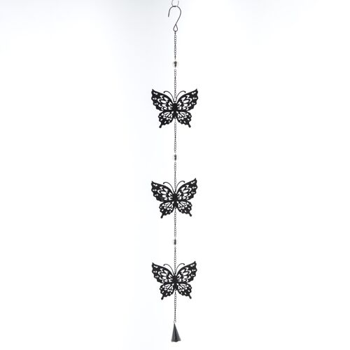 Metall-Hänger Schmetterling3er, 12 x 3 x 84 cm, dunkelbraun, 770111