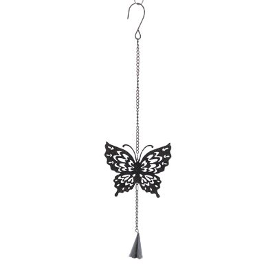 Metal hanger butterfly, 12 x 3 x 45 cm, dark brown, 770074