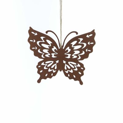 Metal hanger butterfly, 20 x 0.3 x 26 cm, rust-colored, 770050