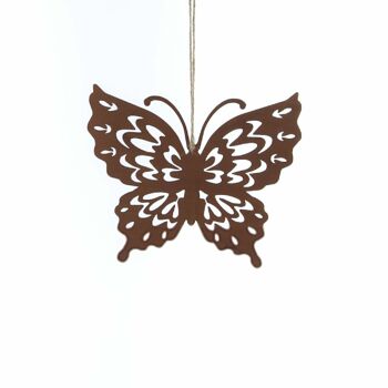 Cintre papillon en métal, 20 x 0,3 x 26 cm, couleur rouille, 770050 1