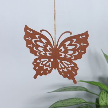 Cintre papillon en métal, 20 x 0,3 x 26 cm, couleur rouille, 770050 2