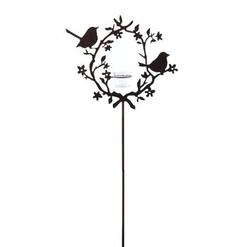 Bouchon en métal lanterne oiseau, 30 x 7 x 92 cm, marron foncé, 769788 1
