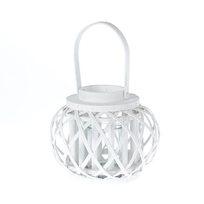 Willow lantern round, Ø 24 x 20 cm, white, 769665