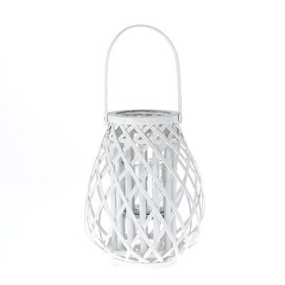 Farol bulboso de sauce, Ø 25 x 30 cm, blanco, 769610