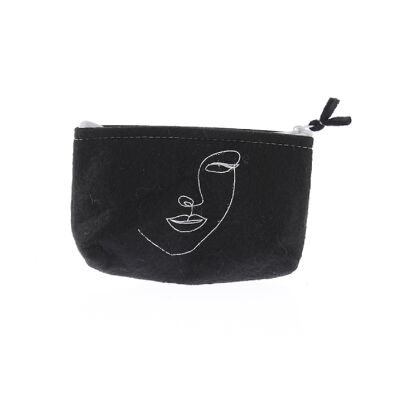 Felt bag with closure, 14 x 4 x 9 cm, black, 769436