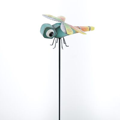 Tapón metálico libélula, 15,5 x 18 x 85 cm, multicolor, 769115