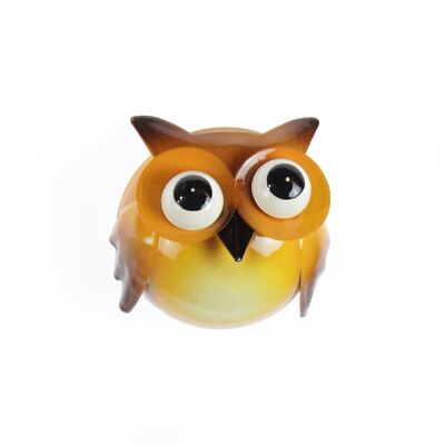 Metal owl, 7 x 4 x 7.5 cm, brown, 769030