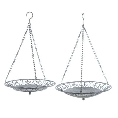 Metal hanging plate, set of 2 Arco, Ø 36 cm, Ø 43 cm, grey, 768736