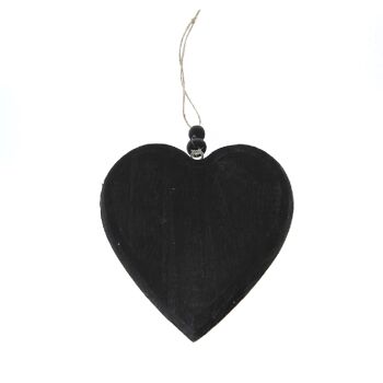 Cintre en bois coeur, 15 x 2 x 15 cm, noir, 767999 1