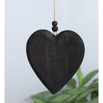 Cintre en bois coeur, 15 x 2 x 15 cm, noir, 767999 2