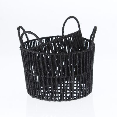 Metal basket set of 2, round, Ø 20 cm, Ø 25 cm, black, 767418