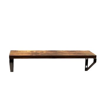 Étagère en bois avec support en métal, 43 x 11,5 x12cm, marron/noir, 767128