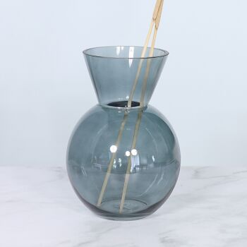 Vase boule en verre avec rebord, 16 x 16 x 22,5 cm, noir, 766763 2