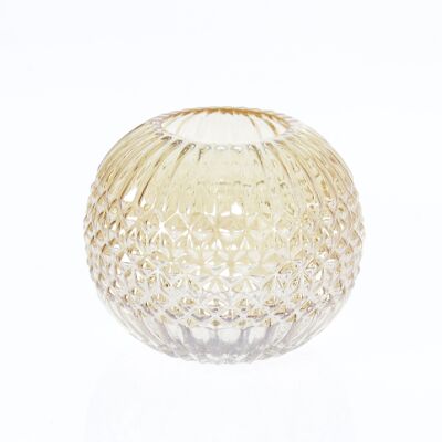 Lanterna a sfera in vetro, 15 x 15 x 12 cm, ambra, 766718