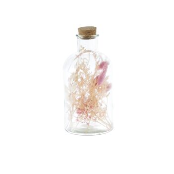 Flacon en verre avec décoration florale, 10 x 10 x 20 cm, transparent, 766695 1