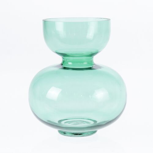 Glas-Vase abstrakt, Ø 23 x 25 cm, grün, 766480