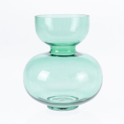 Glass vase abstract, Ø 23 x 25 cm, green, 766480