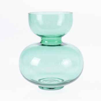Vase en verre abstrait, Ø 23 x 25 cm, vert, 766480 1