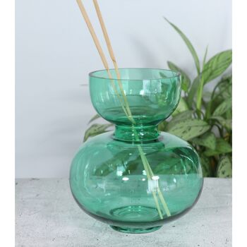 Vase en verre abstrait, Ø 23 x 25 cm, vert, 766480 2