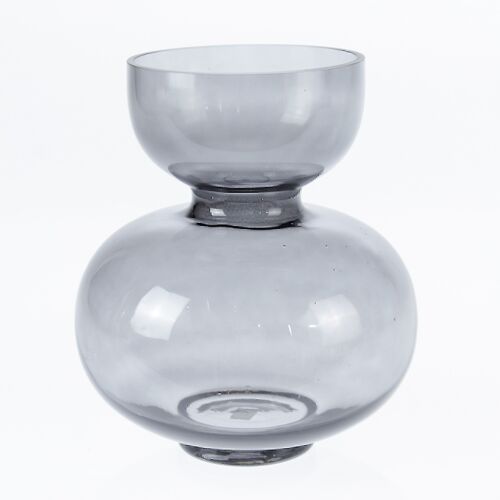 Glas-Vase abstrakt, Ø 23 x 25 cm, schwarz, 766473