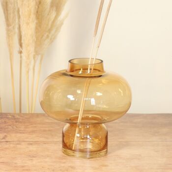 Vase en verre abstrait, Ø 20 x 20 cm, ambre, 766466 2