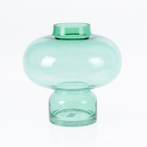 Glas-Vase abstrakt, Ø 20 x 20 cm, grün, 766459