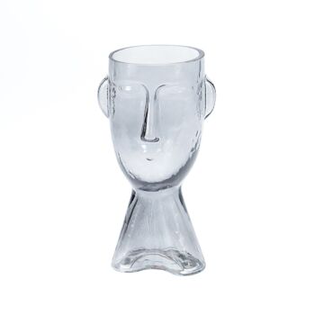Vase en verre avec visage, 10 x 9 x 23,5 cm, noir, 766411 1
