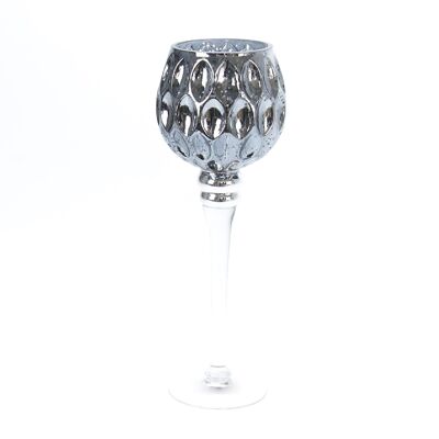 Glas-Kelch auf Fuß, Ø 10 x 30 cm, schwarz, 766381