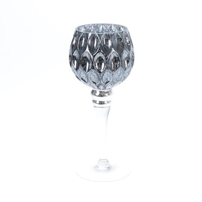 Copa de cristal con pie, Ø 10 x 25 cm, negro, 766367