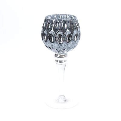Glas-Kelch auf Fuß, Ø 10 x 25 cm, schwarz, 766367