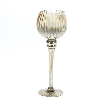 Glass goblet on foot, Ø 10 x 30 cm, gold, 766343