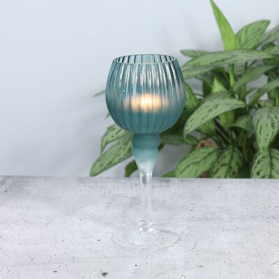 Glass goblet on foot, Ø 10 x 25 cm, dark green, 766336