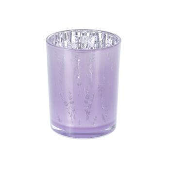 Lanterne en verre lavande, Ø 10 x 12,5 cm, violet, 766176 1