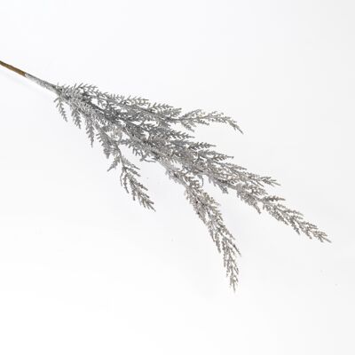 Deko-Strauch mit Blättern, 13 x 2 x 80cm, silber, 765643