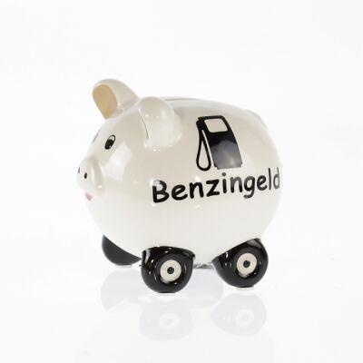 Ceramic piggy bank, 12 x 9 x 11 cm, petrol money, 764202