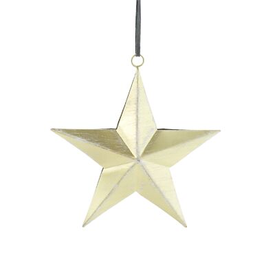 Metal star to hang, 13 x 4.5 x 14 cm, champagne, 763632