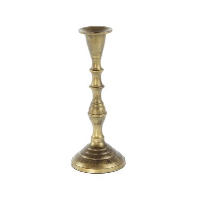 Aluminum candle holder, 8 x 8 x 20 cm, gold, 763441